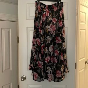 Black floral skirt
